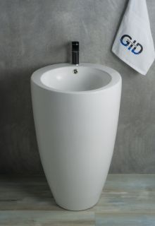 Раковина Gid Nb133 81106 накладная белая 49x49x82